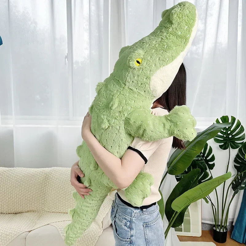 Almofada de Pelúcia Aconchegante Crocodilo Verde Lenogue