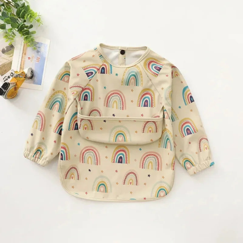 Avental Babador Infantil Unissex Impermeável Lenogue Arco-íris & Estrela / Pequeno 6-12m