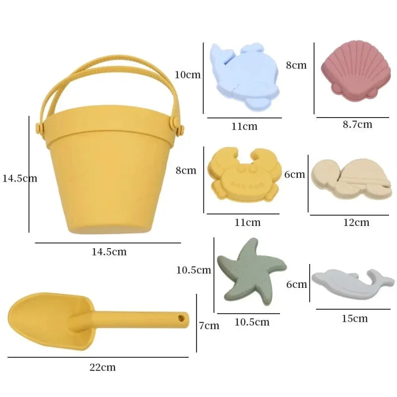 Baldinho Elegante Summer Beach de Silicone 8 peças Lenogue