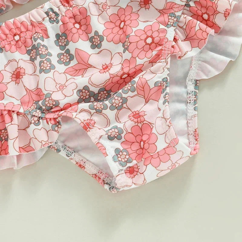 Biquini Infantil Feminino Floral Colorido Lenogue