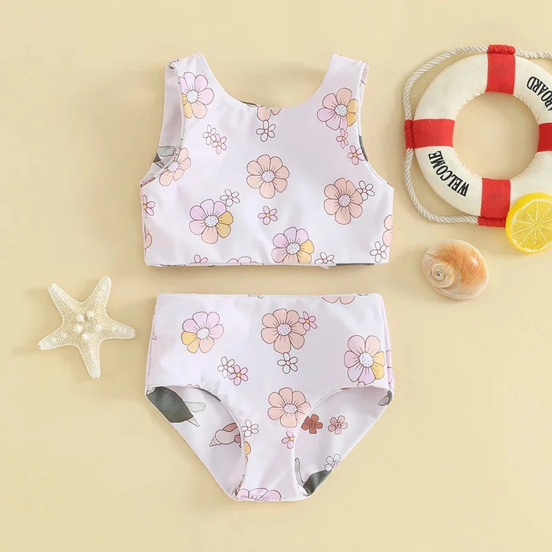 Biquini Infantil Feminino Floral Margarete Lenogue