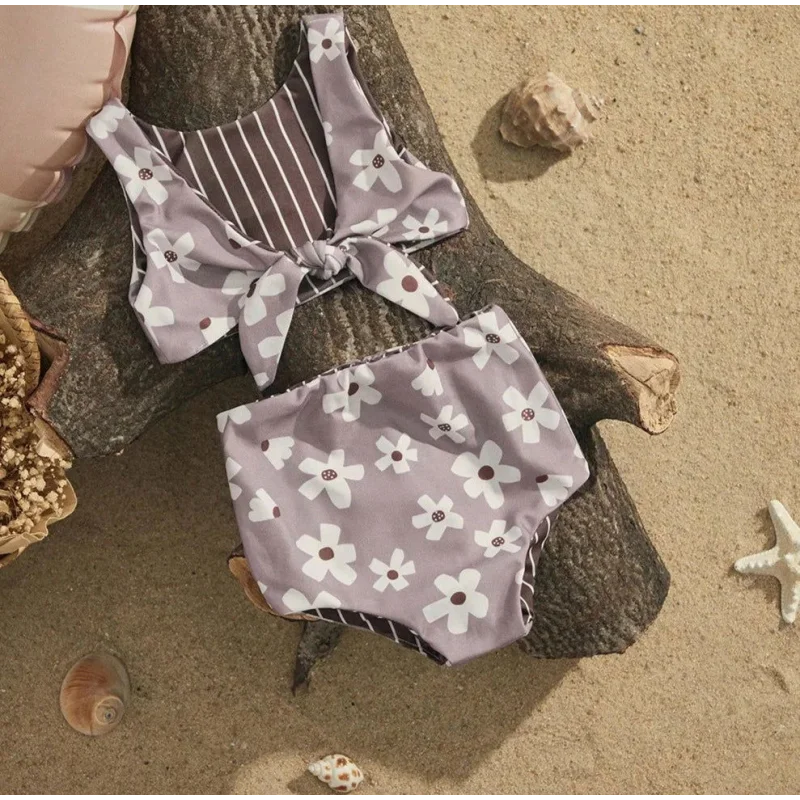 Biquini Infantil Feminino Floral Margarete Lenogue Lilás / 6-12 Meses