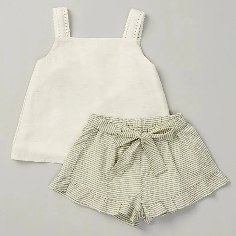 Blusa Infantil Cropped Algodão e Linho Branca Lenogue