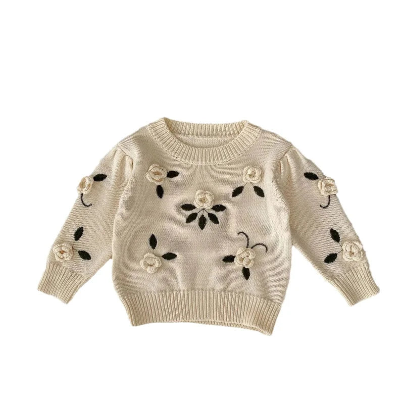 Blusa Infantil Feminina Tricot Lilly Bege Lenogue