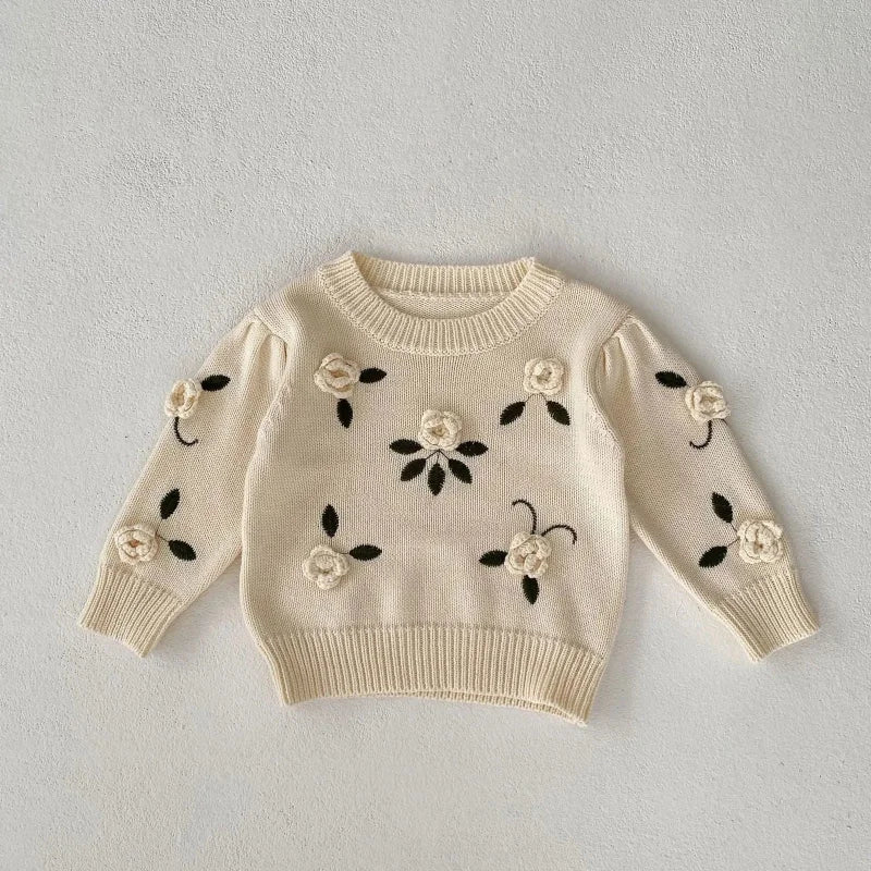 Blusa Infantil Feminina Tricot Lilly Bege Lenogue