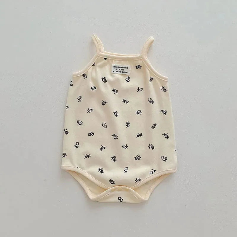 Body Infantil Algodão Minimalista sem Manga Lenogue Flores / 3-6 Meses / 100% Algodão