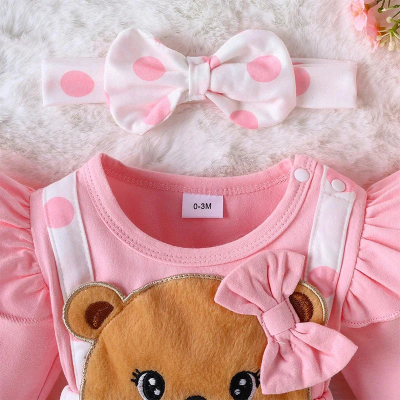 Body Infantil de Manga Longa com Estampa de Ursinho Lenogue