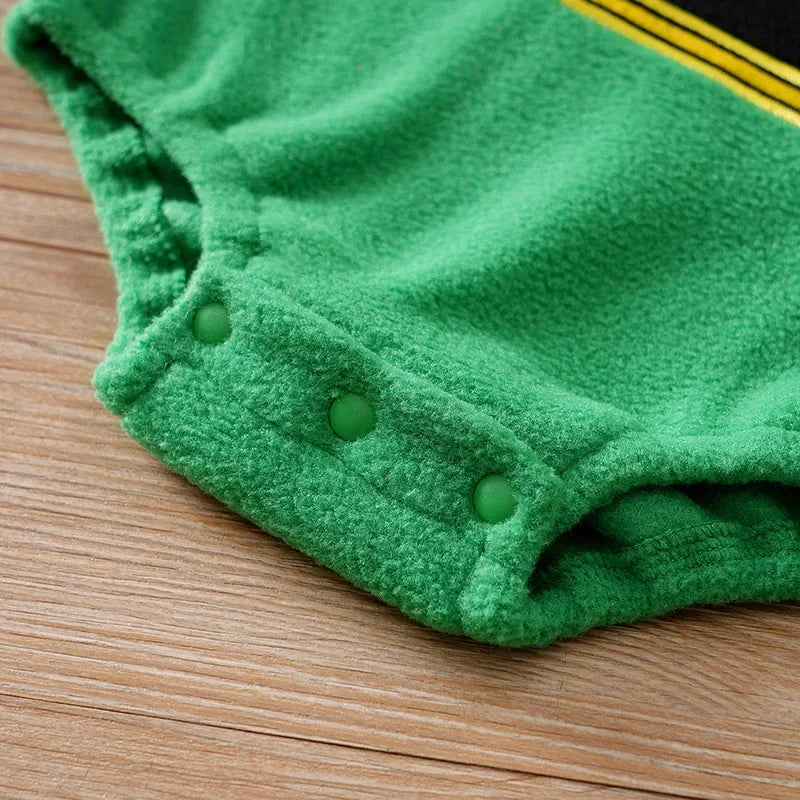 Body Infantil de Poliéster Manga Longa Modelo Duende Verde Lenogue