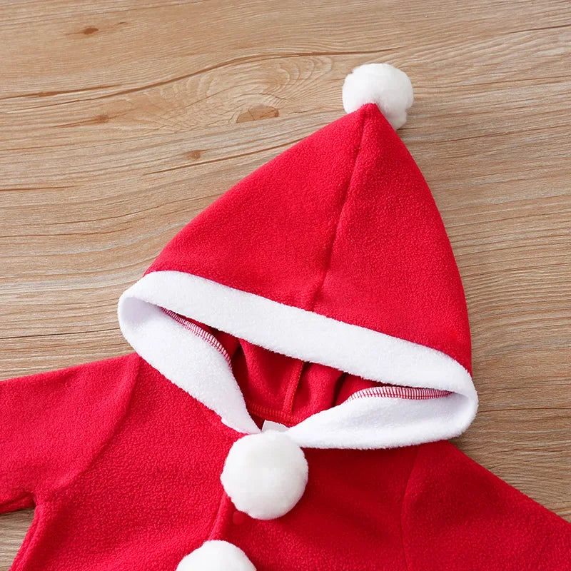 Body Infantil de Poliéster Manga Longa Papai Noel com Meias Lenogue