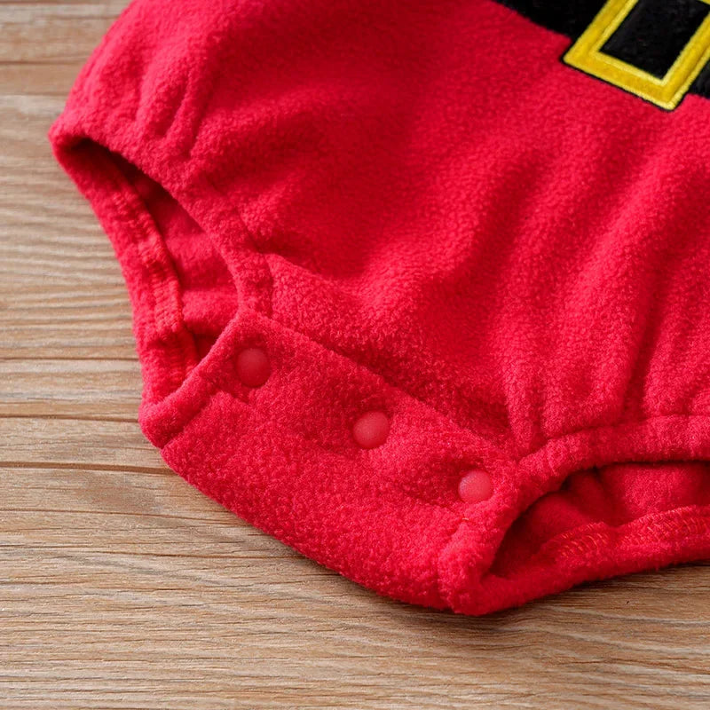 Body Infantil de Poliéster Manga Longa Papai Noel com Meias Lenogue