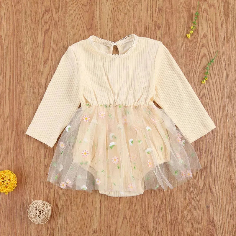 Body Infantil Estampa Margarida Amarelo Lenogue