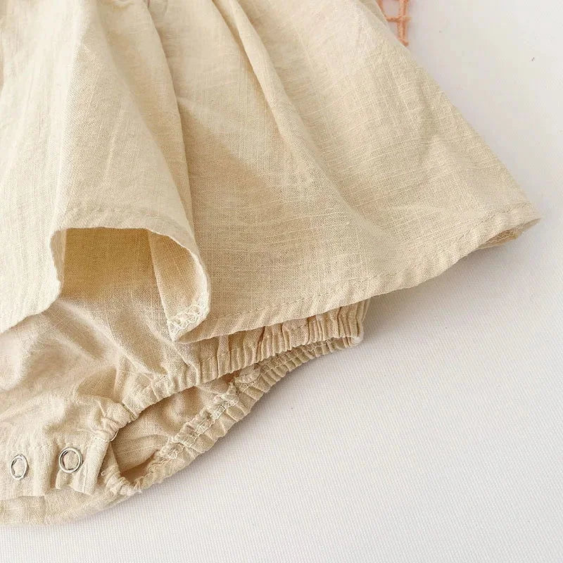 Body Infantil Madalena Branco e Bege Lenogue