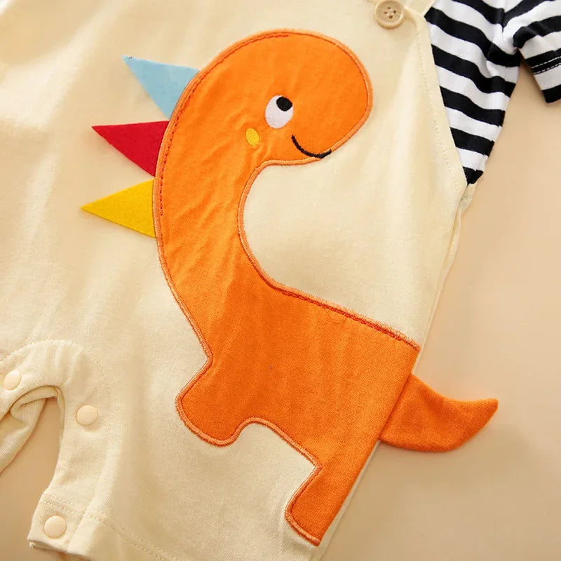 Body Infantil Manga Curta Dinossauro 3d com Alças Lenogue