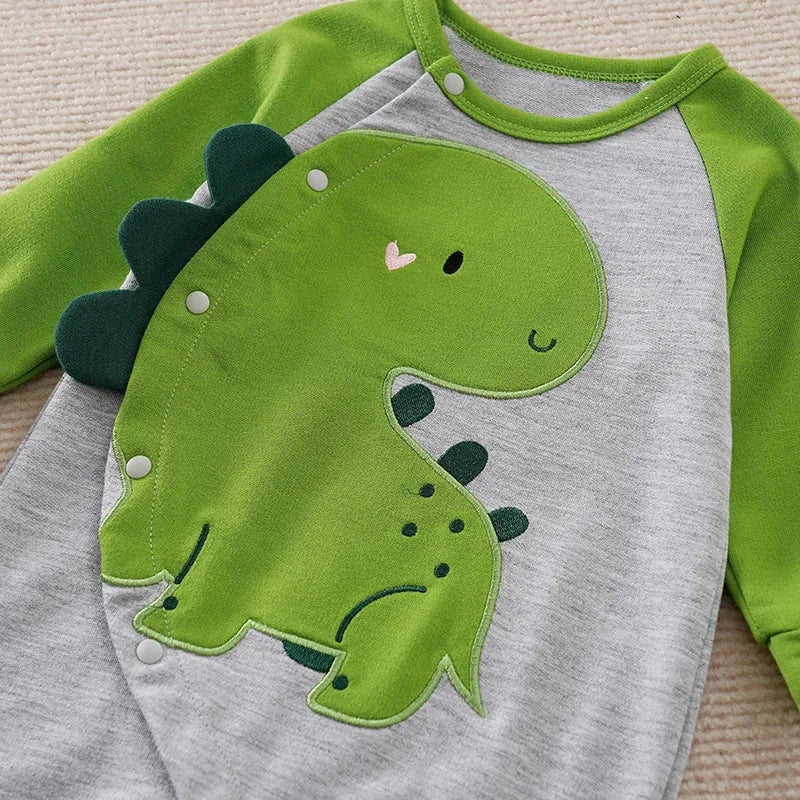 Body Infantil Manga Longa Dinossauro Charme 3d Lenogue
