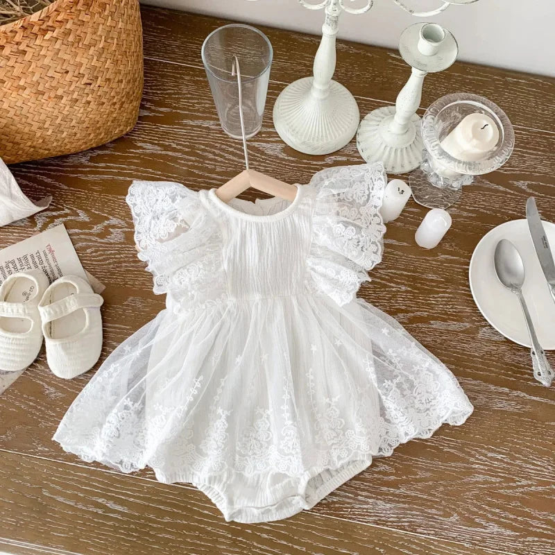 Body Infantil Renda Madeleine Branco Lenogue