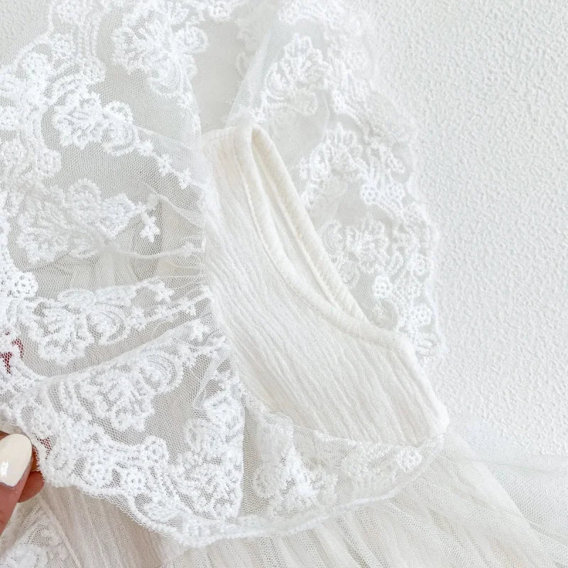 Body Infantil Renda Madeleine Branco Lenogue