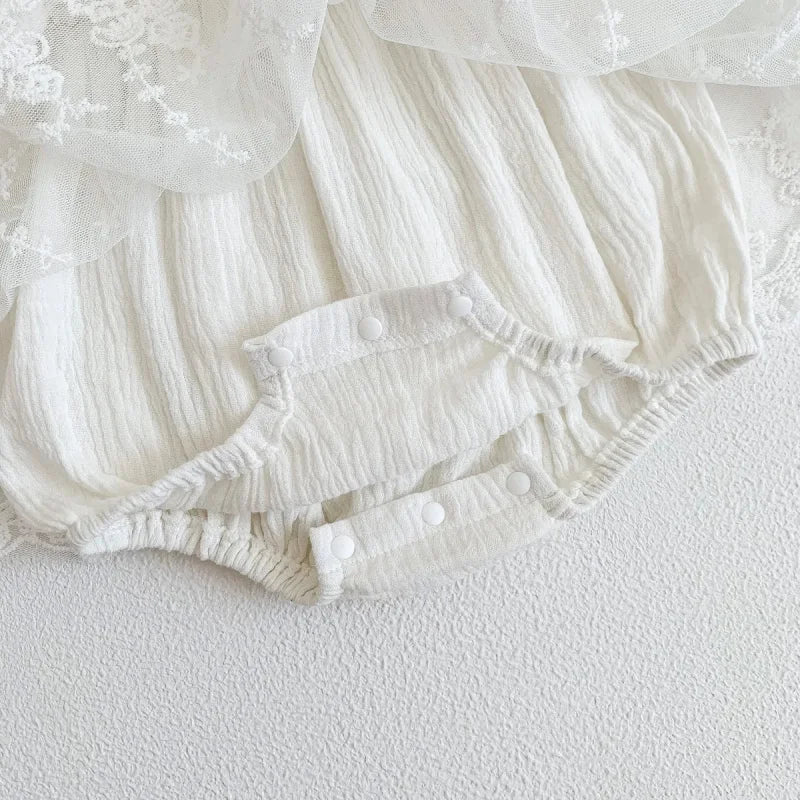 Body Infantil Renda Madeleine Branco Lenogue