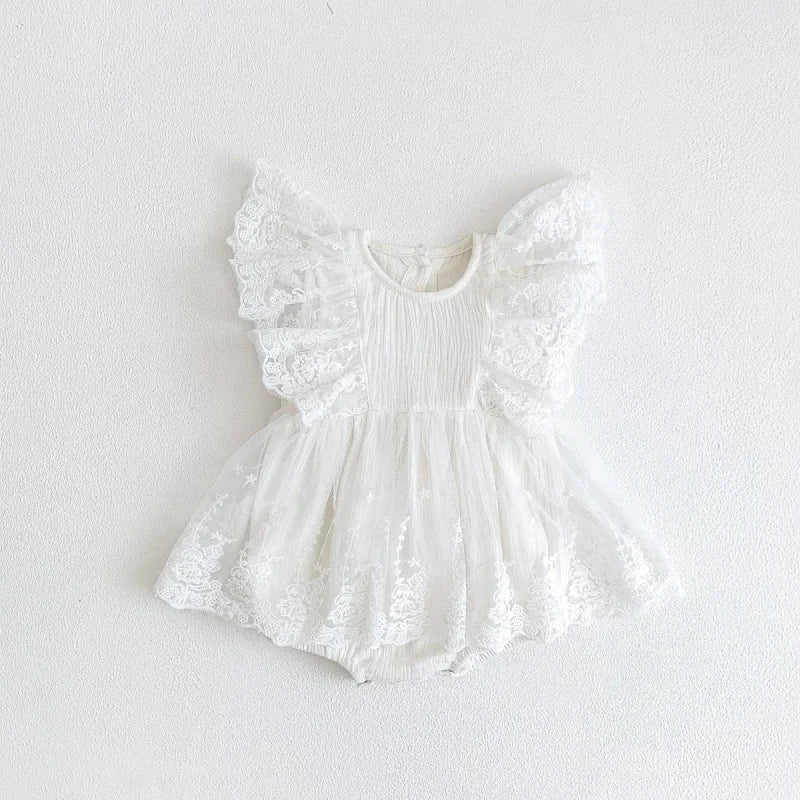Body Infantil Renda Madeleine Branco Lenogue