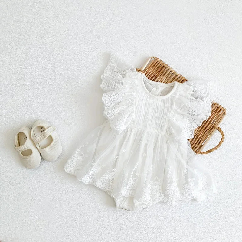 Body Infantil Renda Madeleine Branco Lenogue