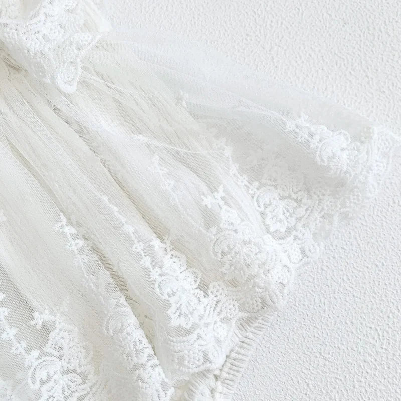 Body Infantil Renda Madeleine Branco Lenogue