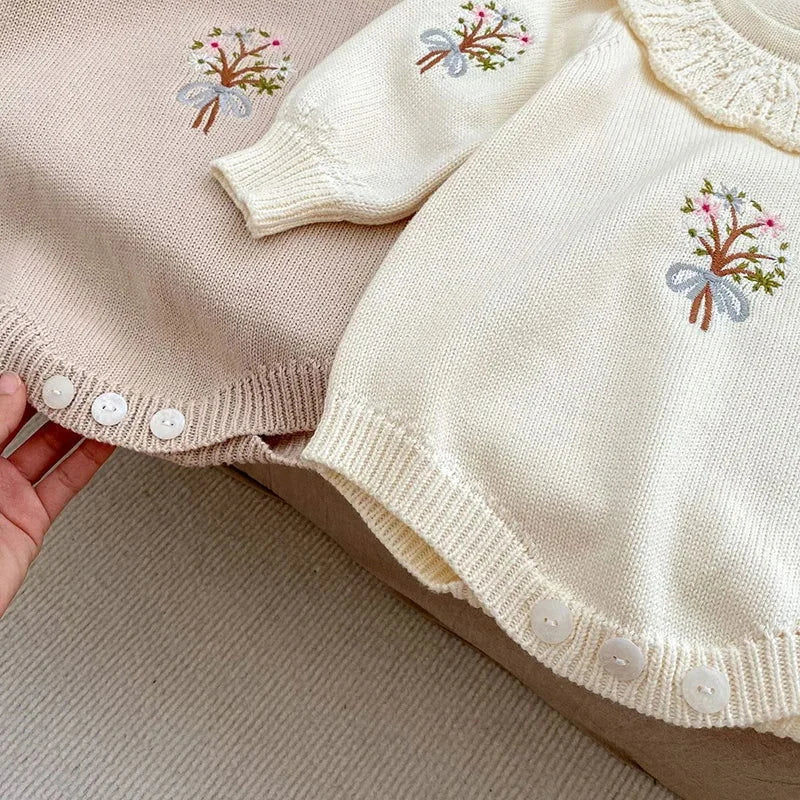 Body Infantil Tricotado Aurora Bege Lenogue