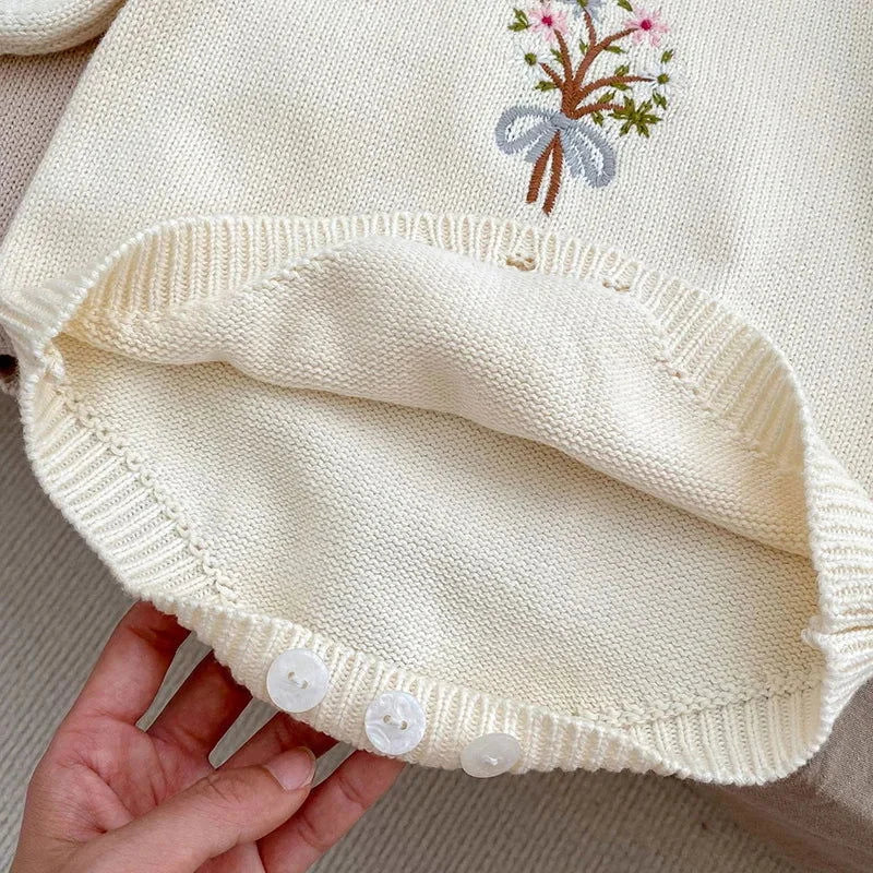 Body Infantil Tricotado Aurora Bege Lenogue