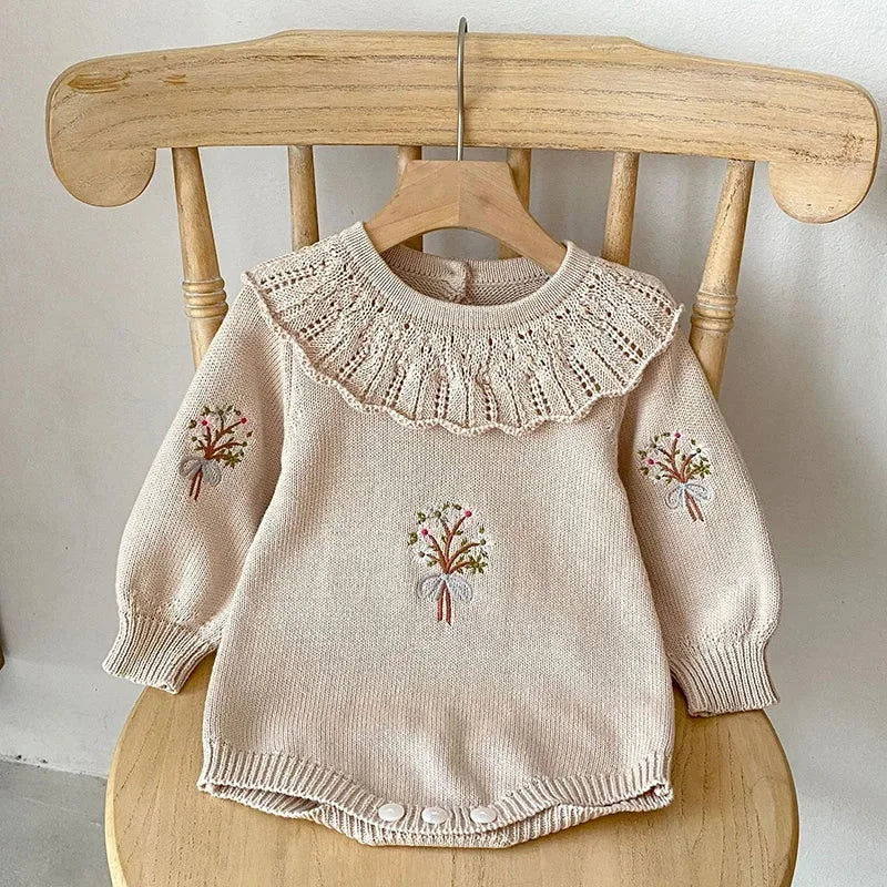 Body Infantil Tricotado Aurora Bege Lenogue Marrom / 3-6 Meses