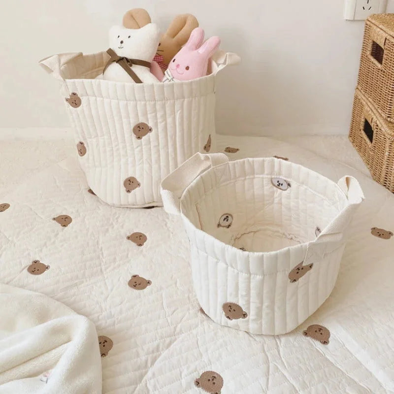 Bolsa Infantil para Fraldas Bordado Urso Bege Lenogue