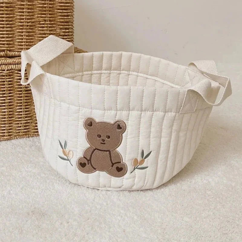 Bolsa Infantil para Fraldas Bordado Urso Bege Lenogue Mod. 01 - p