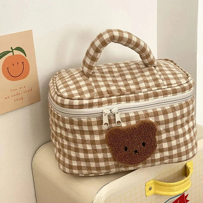 Bolsa Infantil para Fraldas Bordado Urso Bege Lenogue Tamanho g