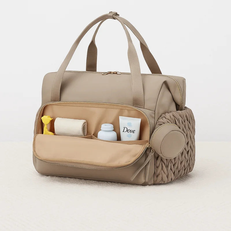 Bolsa Maternidade Infantil Luxo Designer Alta Capacidade Lenogue Bege