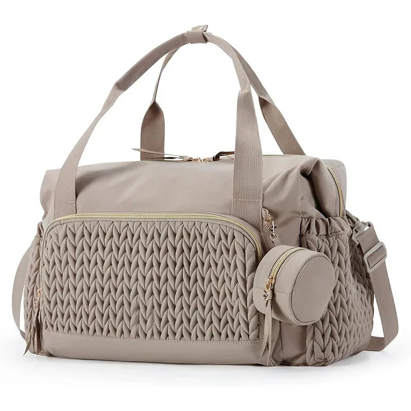 Bolsa Maternidade Infantil Luxo Designer Alta Capacidade Lenogue Bege