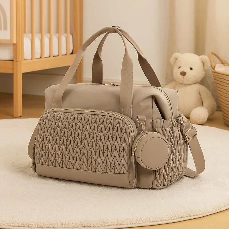 Bolsa Maternidade Infantil Luxo Designer Alta Capacidade Lenogue Bege