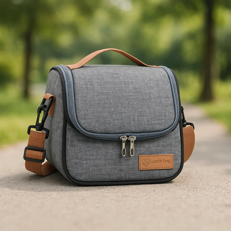 Bolsa Térmica Infantil com Alça Ajustável Lenogue Cinza