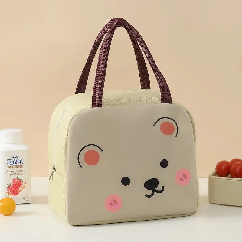 Bolsa Térmica Infantil Estampa Animais Colorida Lenogue Bege