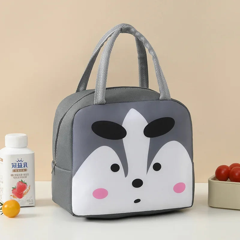Bolsa Térmica Infantil Estampa Animais Colorida Lenogue Cinza
