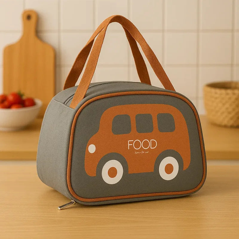 Bolsa Térmica Infantil Estampa Carro Lenogue Cinza