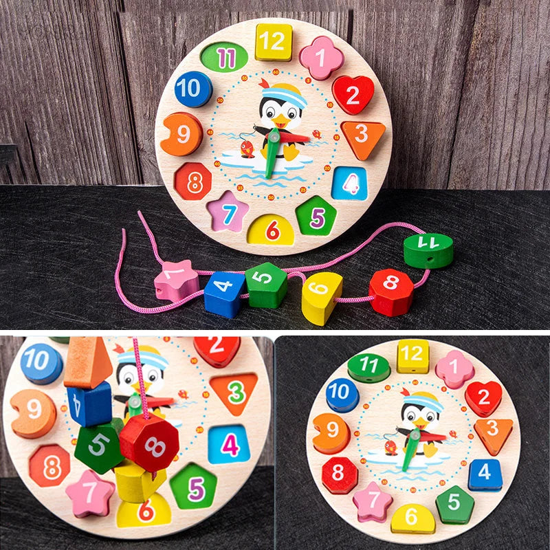 Brinquedo Infantil de Madeira Educativo Montessori Lenogue Conjunto com 9 Peças