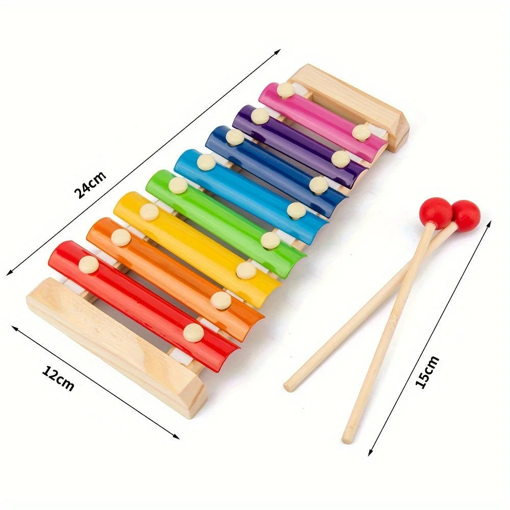 Brinquedo Infantil de Madeira Educativo Montessori Lenogue Conjunto com 9 Peças