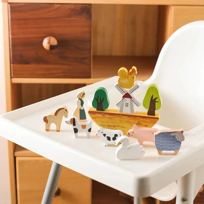 Brinquedo Infantil Fazendinha Montessori Colorido Lenogue