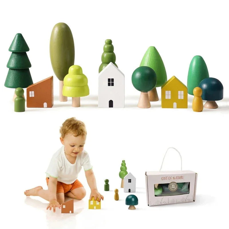 Brinquedo Infantil Floresta em Bloco Colorido Lenogue Casinhas