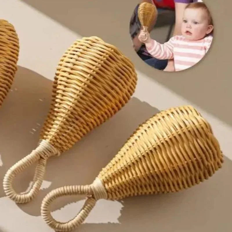 Brinquedo Infantil Sensorial Rattan Chocalho Lenogue