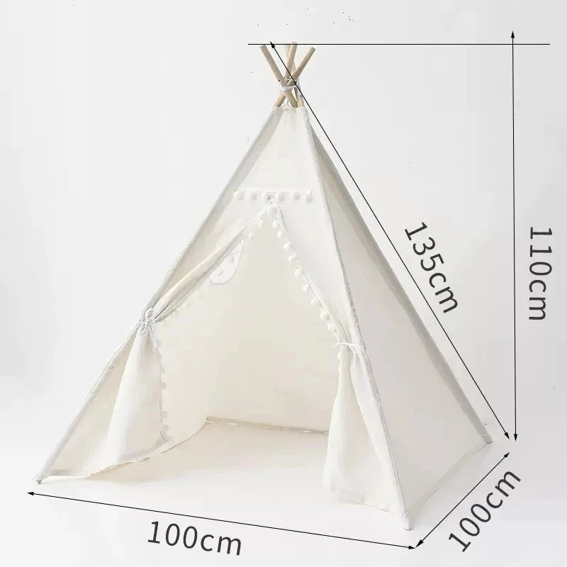 Cabana Infantil Tipi Portátil Branca Lenogue Branco - 1.35 Metros