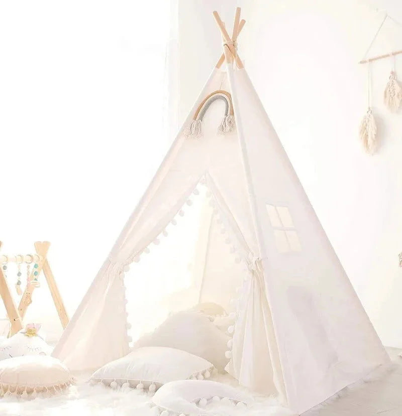 Cabana Infantil Tipi Portátil Branca Lenogue Branco - 1.6 Metros