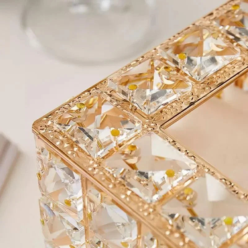 Caixa Porta Lenço de Papel Dourada Lenogue