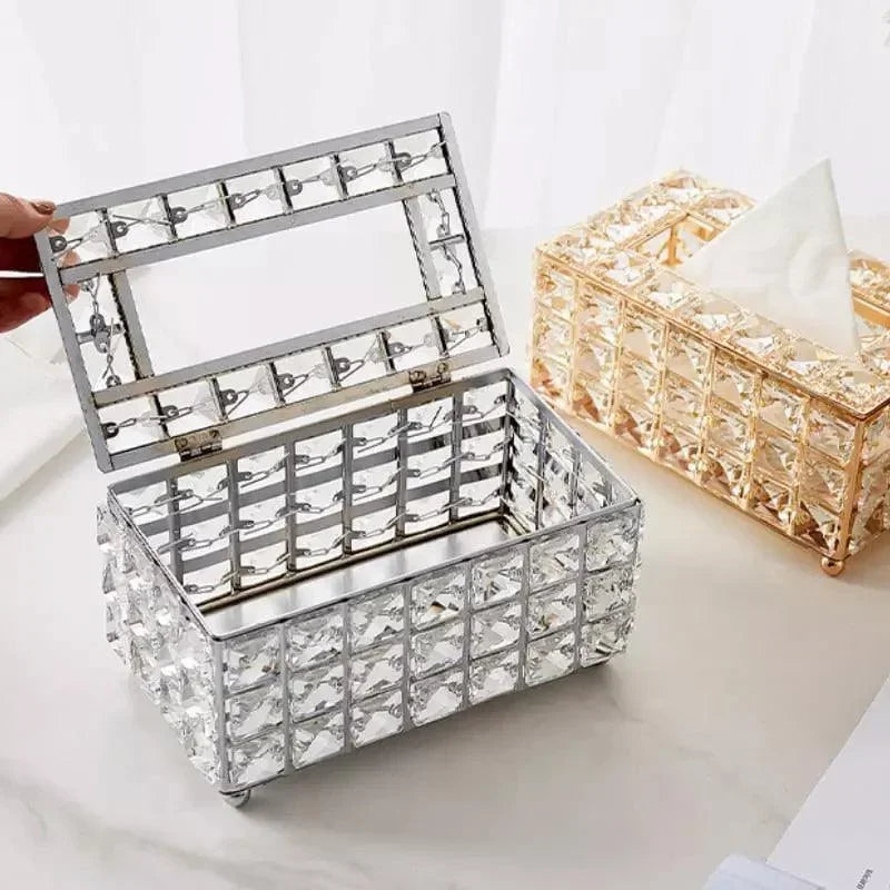 Caixa Porta Lenço de Papel Dourada Lenogue