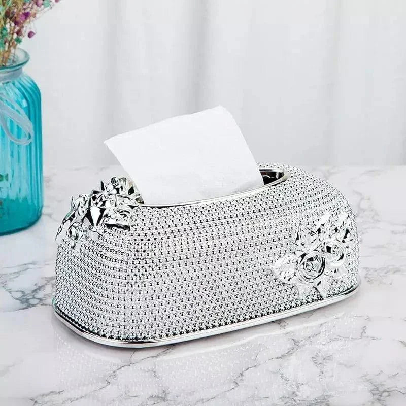 Caixa Porta Lenço e Papel Premium Lenogue Prata