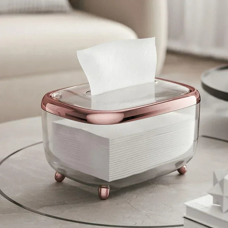Caixa Porta Lenços Umedecido e Papel Lenogue Rose