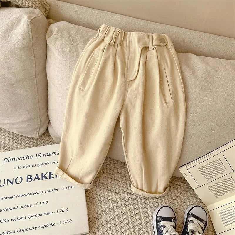 Calça Infantil Algodão Bernardo Lenogue Bege / 12-18 Meses