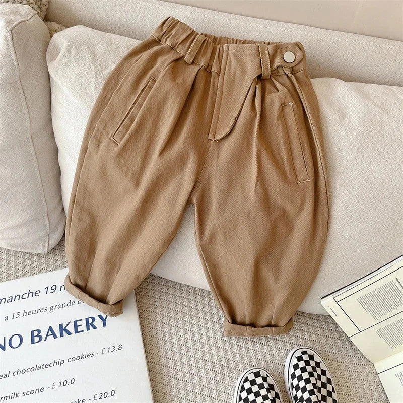 Calça Infantil Algodão Bernardo Lenogue Caqui / 12-18 Meses